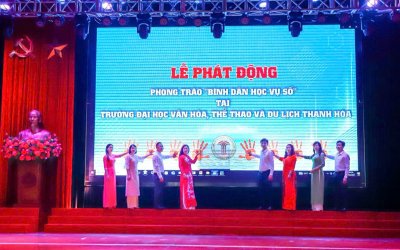 LỄ PHÁT ĐỘNG PHONG TRÀO "BÌNH DÂN HỌC VỤ SỐ" TẠI TRƯỜNG ĐẠI HỌC VĂN HÓA, THỂ THAO VÀ DU LỊCH THANH HÓA